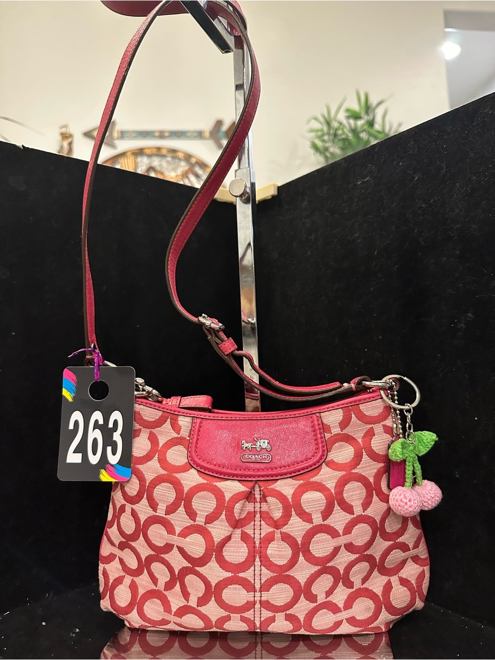 COACH #263 Madison Signature Op Art Crossbody Bag